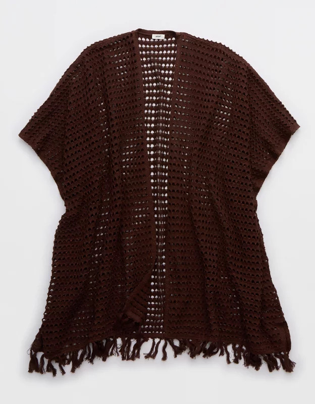 Aerie Fringe Crochet Open Cape | Aerie