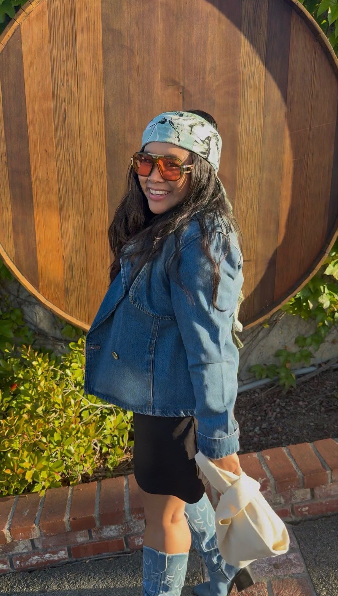 What I wore to the concert 🤍 Denim cowboy boots, a black mini dress, flowy swim cover up, and the unexpected favorite part of the look… turning the cover up into a head wrap once the night got cold. It added the perfect mix of warmth, texture, and fun movement while making the whole outfit feel even more styled together. Finished it off with a small loop clutch for the perfect concert night look.

#concertoutfit #cowboyboots #denimboots #concertstyle #goingoutoutfit

concert outfit ideas | denim cowboy boots | black mini dress outfit | swim cover up styling | concert fashion | western inspired outfit | head wrap style | girls night outfit

#LTKootd #LTKdayinmylife #LTKPetite
