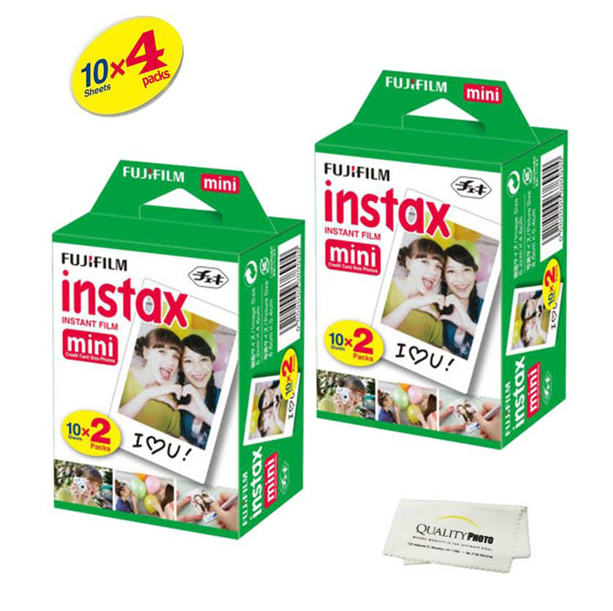Fujifilm Instax Mini Instant Film 4 Pack 40 Sheets For Fujifilm Mini 8 9 11 12 Cameras (White) | Walmart (US)