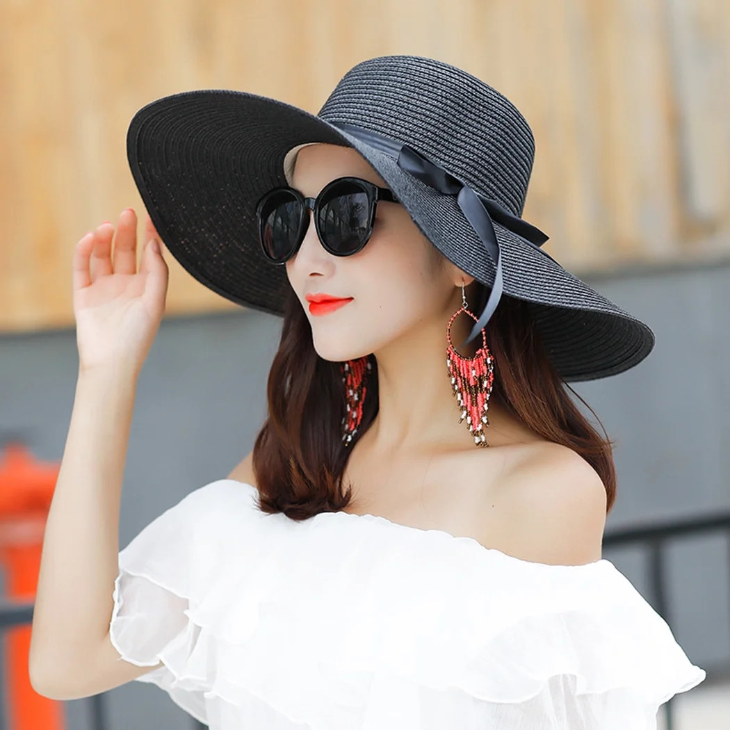 Women's Beach Hat Portable Packable Roll Up Wide Brim Sun Visor UV Protection Floppy Crushable St... | Walmart (US)