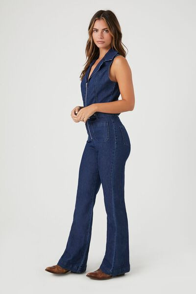 Belted Sleeveless Denim Jumpsuit | Forever 21