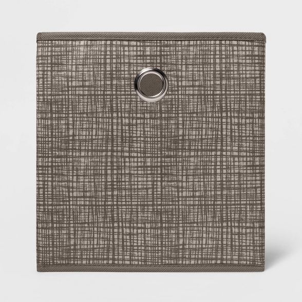 11" Fabric Cube Storage Bin Cross Hatched Gray - Room Essentials™ | Target