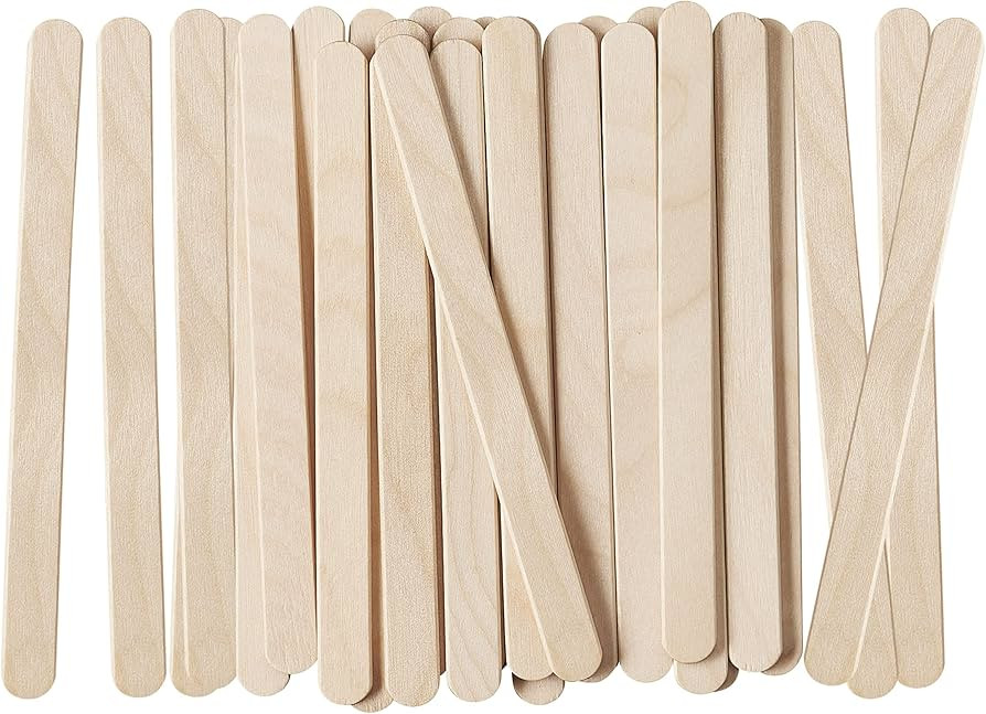 [200 Count] 4.5 Inch Wooden Multi-Purpose Popsicle Sticks for Crafts, ICES, Ice Cream, Wax, Waxin... | Amazon (US)
