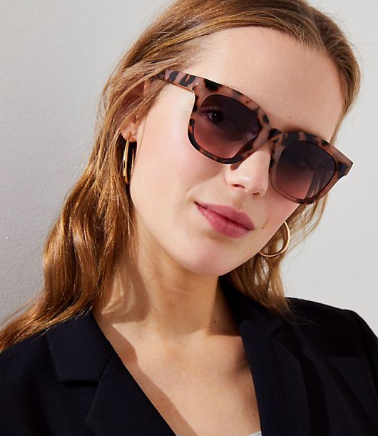 LOFT Tortoiseshell Print Square Sunglasses | LOFT