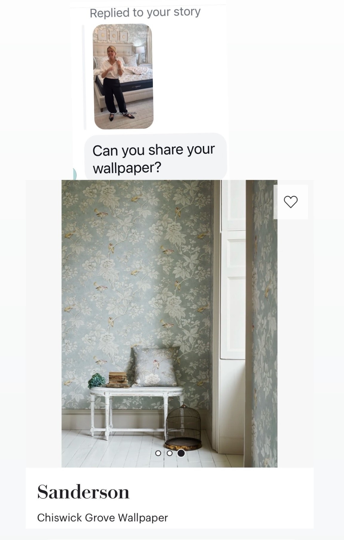 Sharing the wallpaper I get asked about all the time. It’s the Sanderson Chiswick Grove and I love it. 😍 

#LTKHome