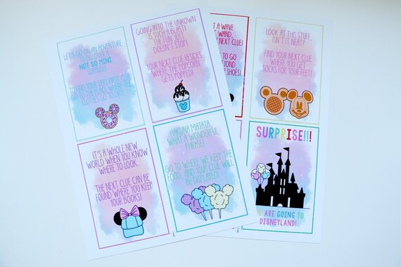 PRINTABLE Disneyland Trip Reveal Scavenger Hunt, Surprise Disneyland Trip Idea, Surprise Kids wit... | Etsy (US)