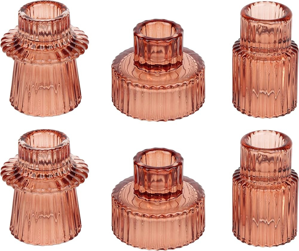 Vixdonos Glass Candlestick Holders Tealight Candle Holders for Table Centerpieces, Wedding Decor ... | Amazon (US)