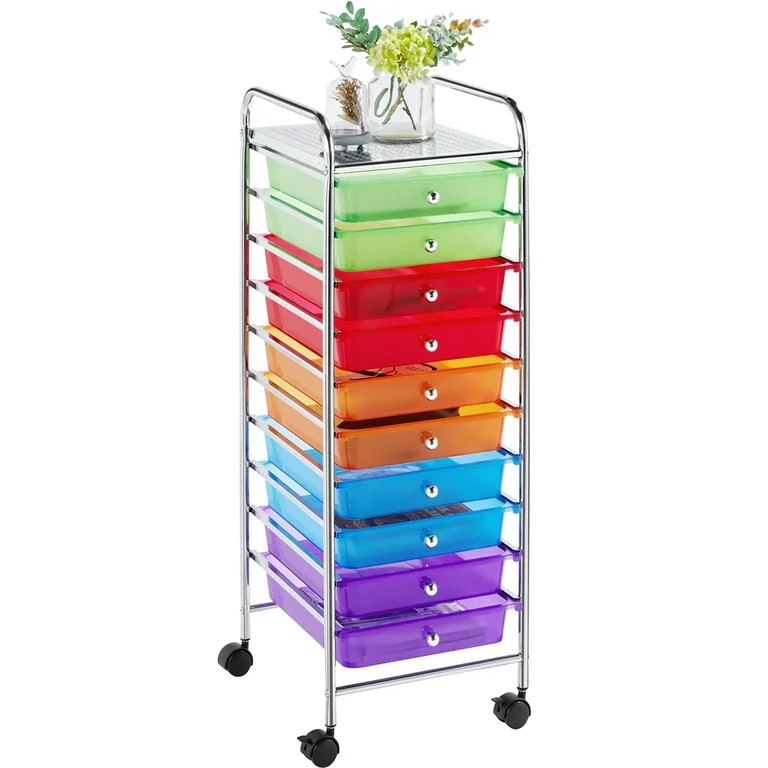 SmileMart 6.11 Gallon Plastic and Metal Drawer Chests, Multi-color | Walmart (US)