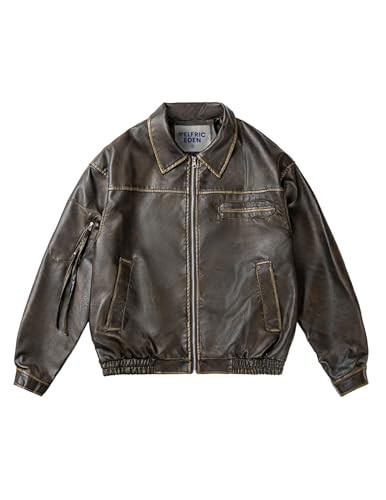 Aelfric Eden Jackets Multi Pocket Faux Leather Cropped Jacket Classic Vintage Comfy Soft Coats 2024 Trendy Outfits | Amazon (US)