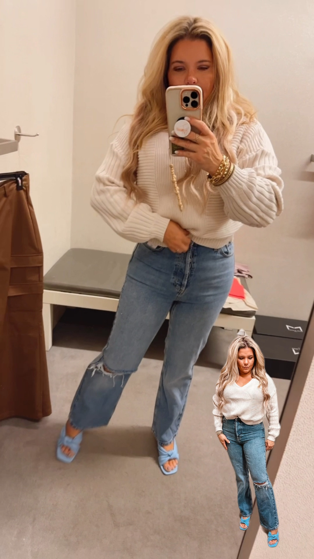 Jeans - size up - wearing a 8 but could do the 6. Normally I’m a 4 or 27 ok other brands. 
Sweater - Small


#LTKxNSale #LTKunder100 #LTKstyletip