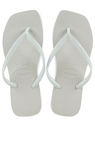 Havaianas Slim Square Sandal in White. Size 37/38. Also in 35/36, US 9/10/ BRZ 39-40. | Revolve Clothing (Global)