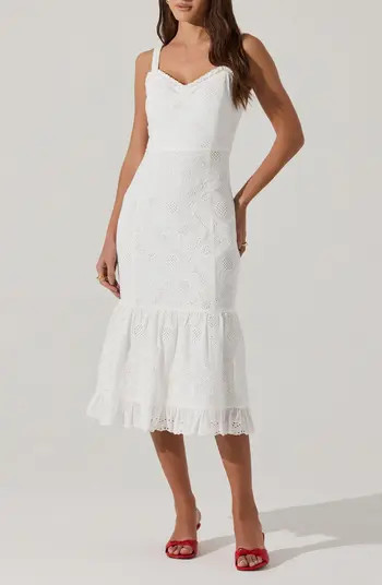 Lace Trim Cotton Eyelet Dress | Nordstrom