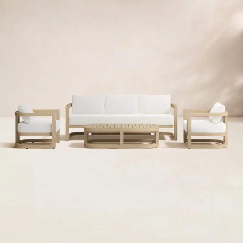Emory Solid Acacia Wood Weather Resistant Sofa Seating Group (Set of 4) | Wayfair North America