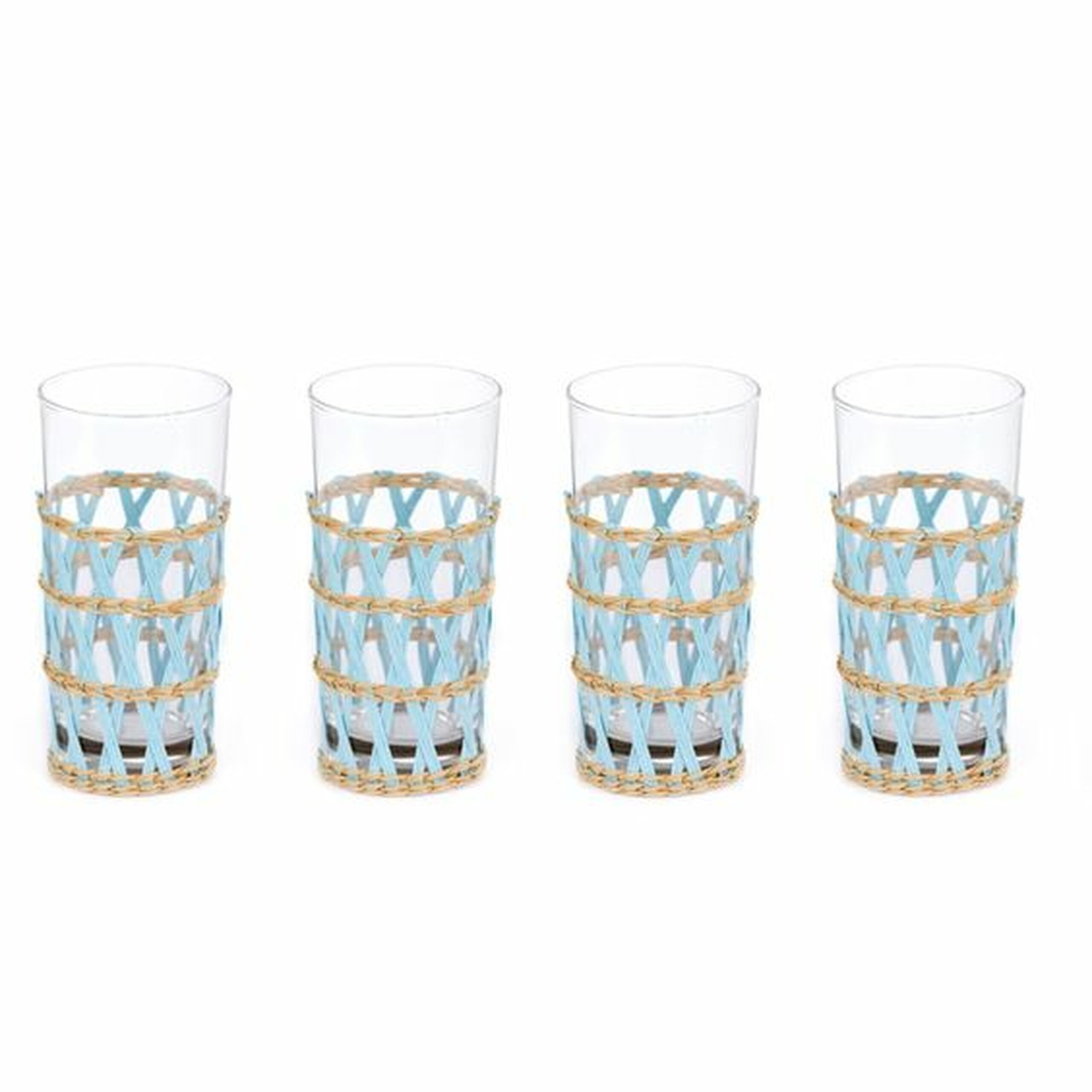 Amanda Lindroth Island Wrapped Ice Tea Glasses, Light Blue | Monkee's of Mount Pleasant