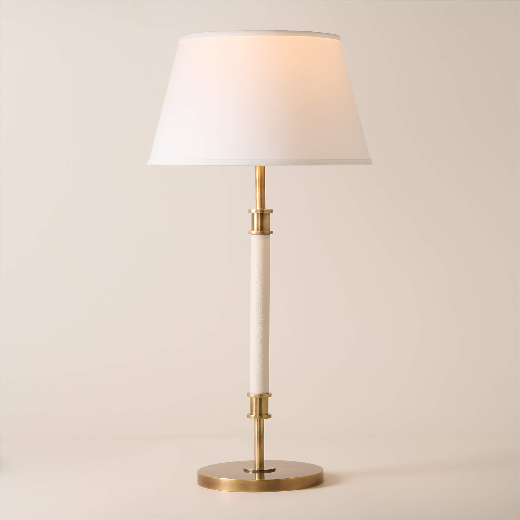 Viator Wrapped White Leather Table Lamp + Reviews | CB2 | CB2