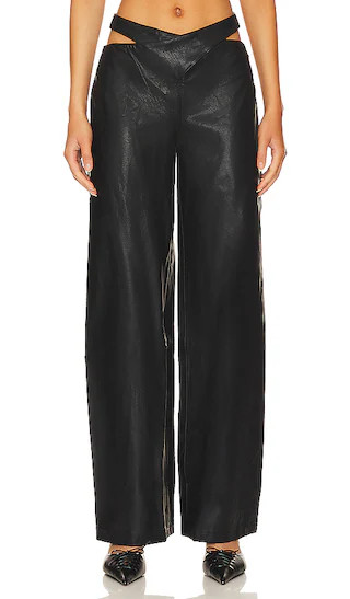 Atlas Faux Leather Pants in Black | Revolve Clothing (Global)