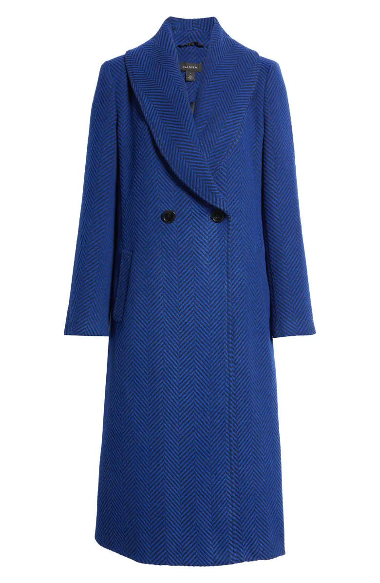 Halogen® Chevron Print Shawl Collar Coat | Nordstrom | Nordstrom