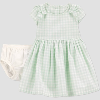 Carter's Just One You® Baby Girls' Gingham Dress - Green 9M | Target