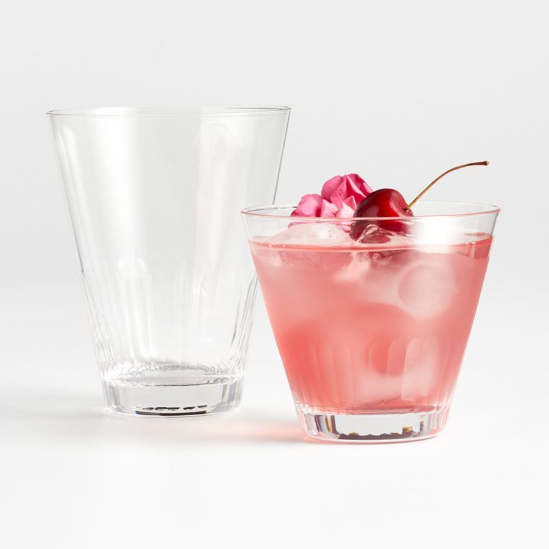 A Coste Tall Etched Drinking Glasses by Athena Calderone | Crate & Barrel | Crate & Barrel