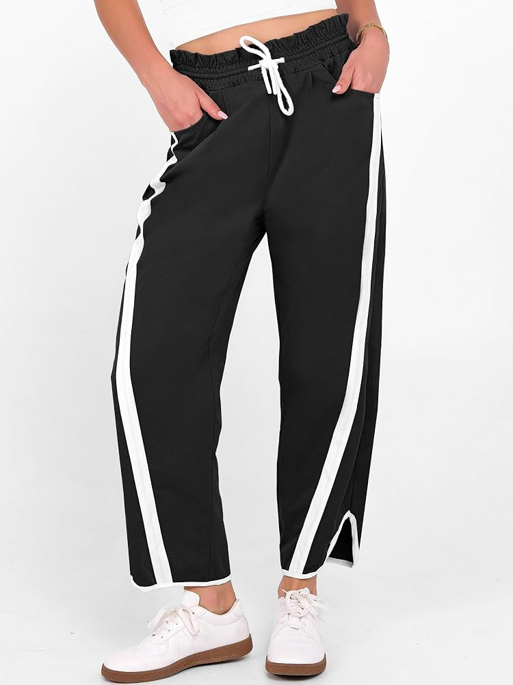 ANRABESS Women Track Pants Casual Drawstring Waist Lightweight Baggy Contrast Color Workout Barre... | Amazon (US)