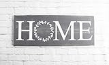 Grey Home Wood Sign - Farmhouse Wooden Wall Decor | Amazon (US)