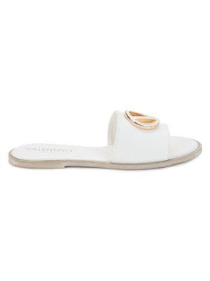 Bugola Logo Leather Flat Sandals | Saks Fifth Avenue OFF 5TH