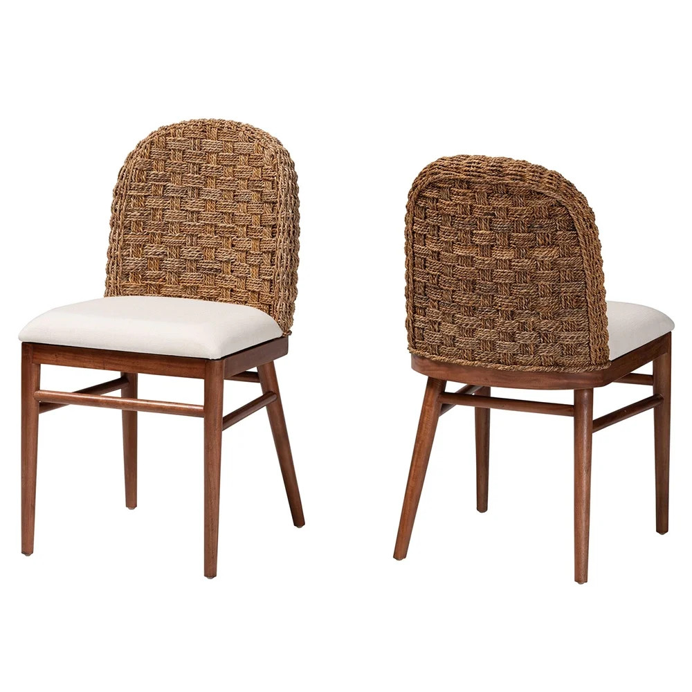 bali & pari Denver Acacia Wood & Seagrass Dining Chair in Brown | Walmart (US)