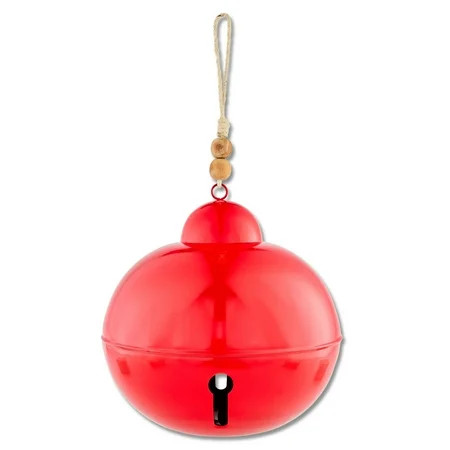 Metal Oversized Jingle Bell with Jute String, Red, 12", by Holiday Time | Walmart (US)