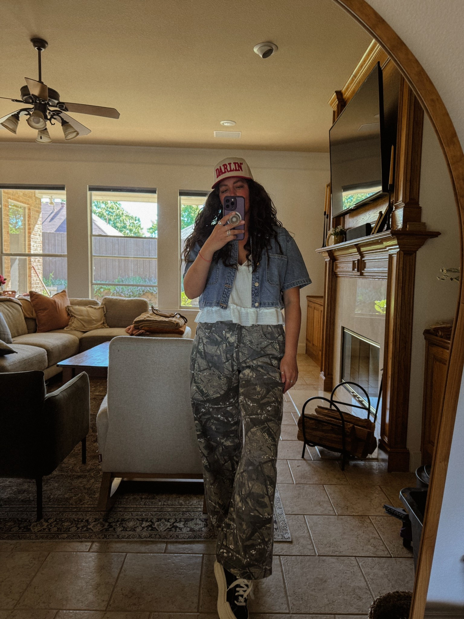 Coffee with a friend kind of fit.
 Camo jacket, lived-in denim, and pieces that make you feel like you — without trying too hard. 

#LTKFindsUnder100 #LTKFindsUnder50 #LTKShoeCrush