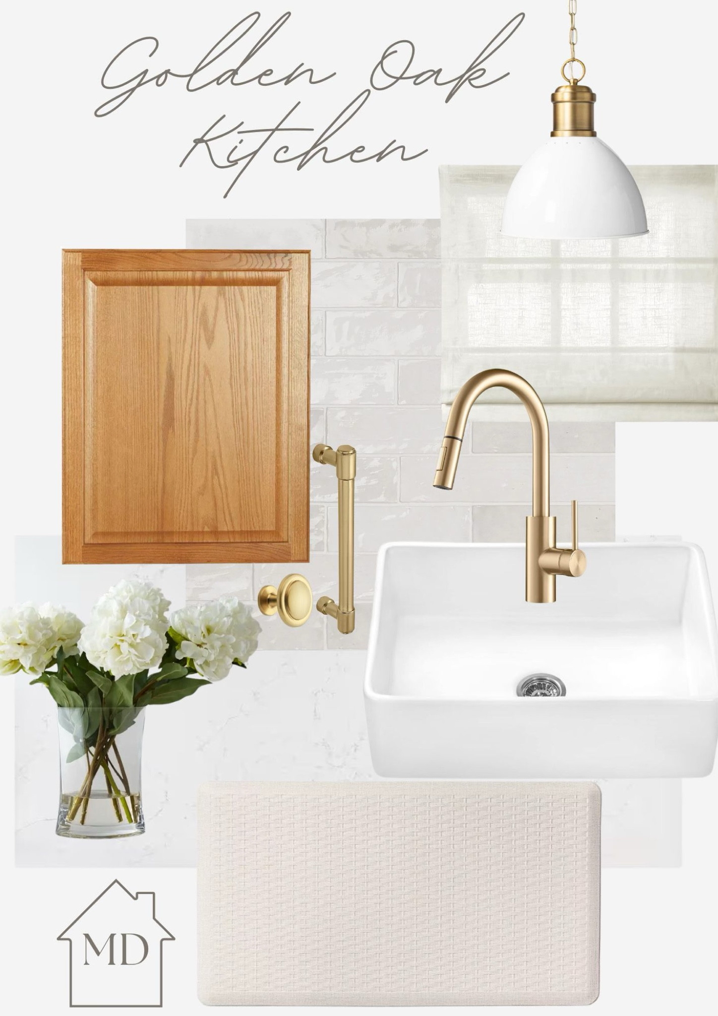 Golden Oak Cabinet Refresh 💐🧽🫧 
I’m PERSONALLY dealing with this delema of whether to paint over them or restrain my own cabinets but instead I’ve landed on a much more cost effective solution. I’ve decided to work WITH the 90’s orange 🍊 and use it’s surroundings to embrace it. Gold/brushed brass hardware, white countertops, and textured subways tile creates an environment that flows together without the overwhelming 90’s aesthetic we are trying to get away from. 🏠🫣🥰

#LTKSeasonal #LTKxTarget #LTKstyletip