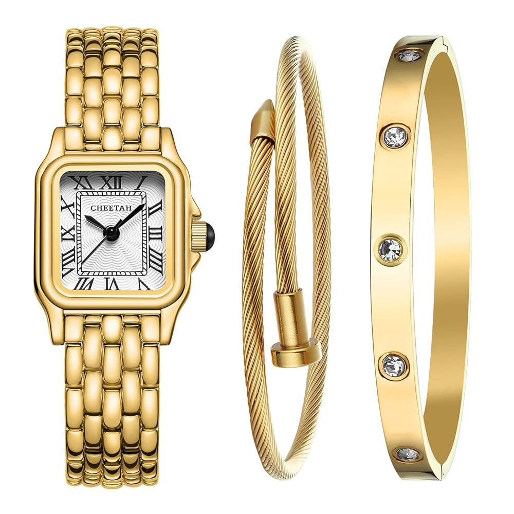 Women’s Gold Bangle Watch and Bracelet Set | Amazon (US)