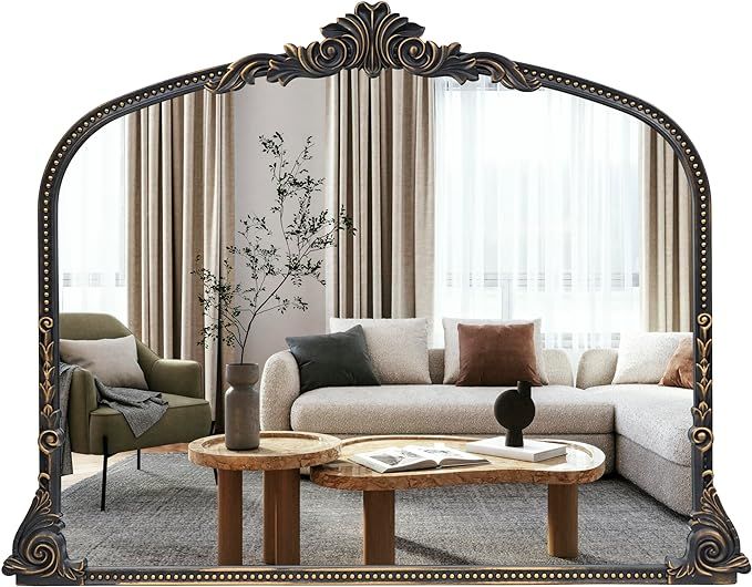 24x31 Inch Derbyshire Estate Ornate Arch Wall Mirror, Antique Brass, Mirror for Entryway, Living ... | Amazon (US)