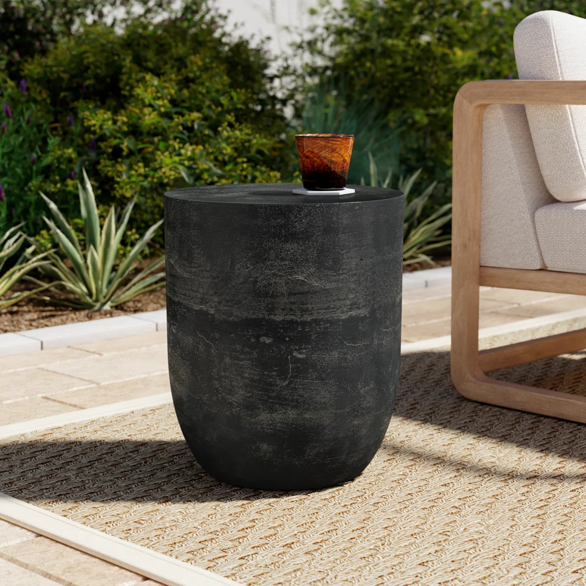 Eponine Round Outdoor Side Table , 15.75'' in. W 15.75'' in. D | Wayfair North America