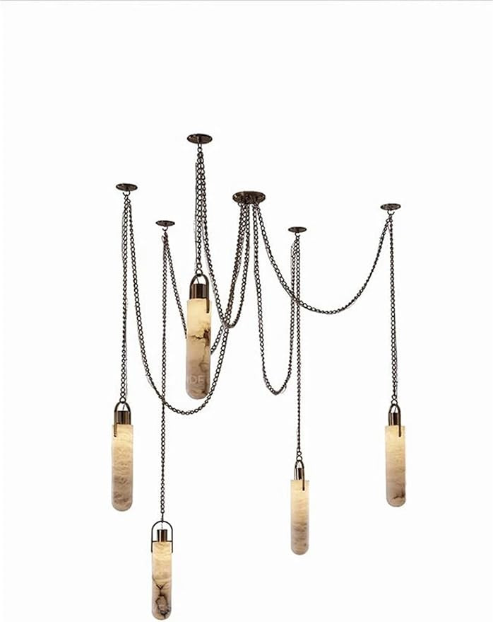Trendy Natural Marble Series Dimmable LED Hanging Lamps Chandelier Suspension Luminaire Lampen fo... | Amazon (US)
