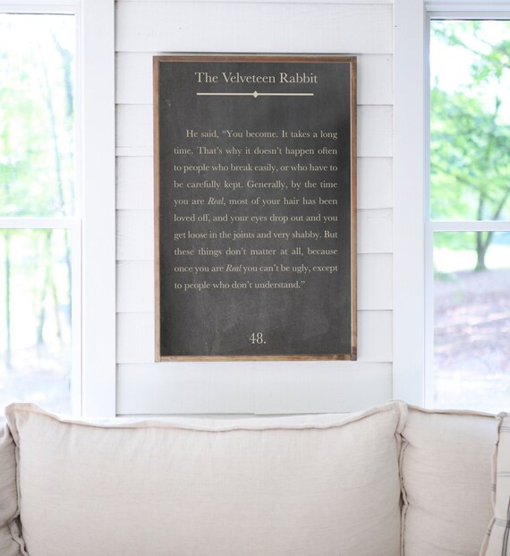 The Velveteen Rabbit Sign  Book Page Signs  Kid's Room | Etsy | Etsy (US)
