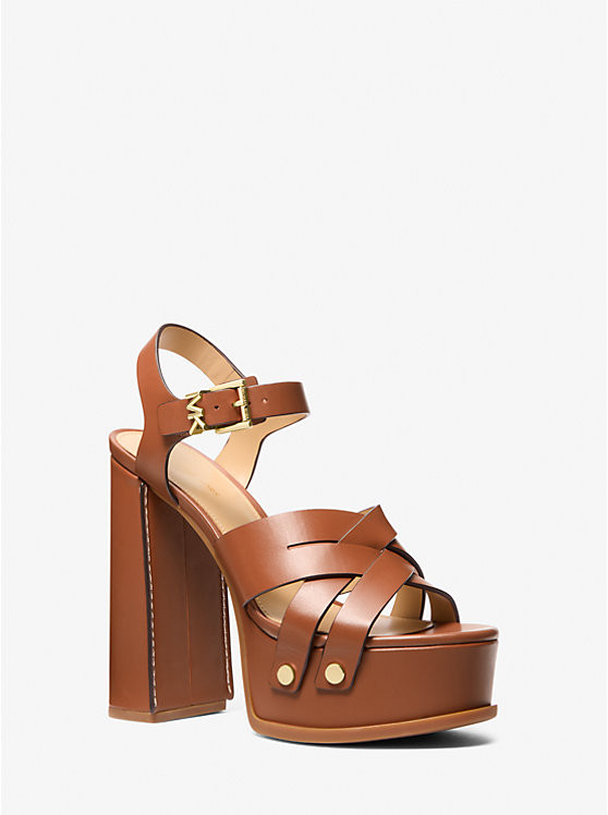 Nora Leather Platform Sandal | Michael Kors US