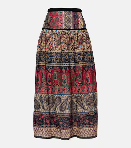 Paisley cotton mousseline midi skirt | Mytheresa (US/CA)