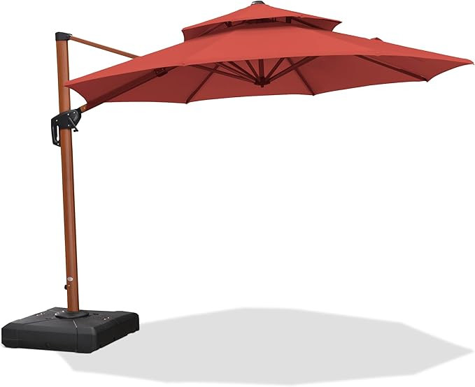 PURPLE LEAF 10ft Patio Umbrella Outdoor Round Umbrella Large Cantilever Umbrella Windproof Offset... | Amazon (US)