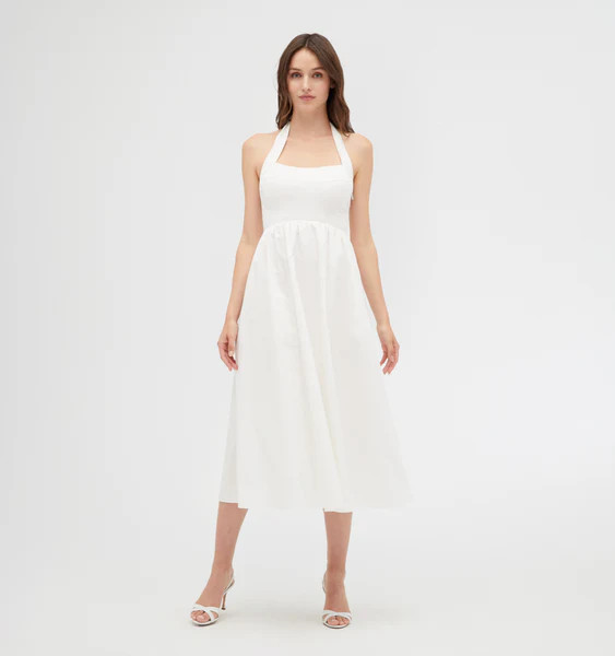 The Fleur Midi Dress - White | Hill House Home US
