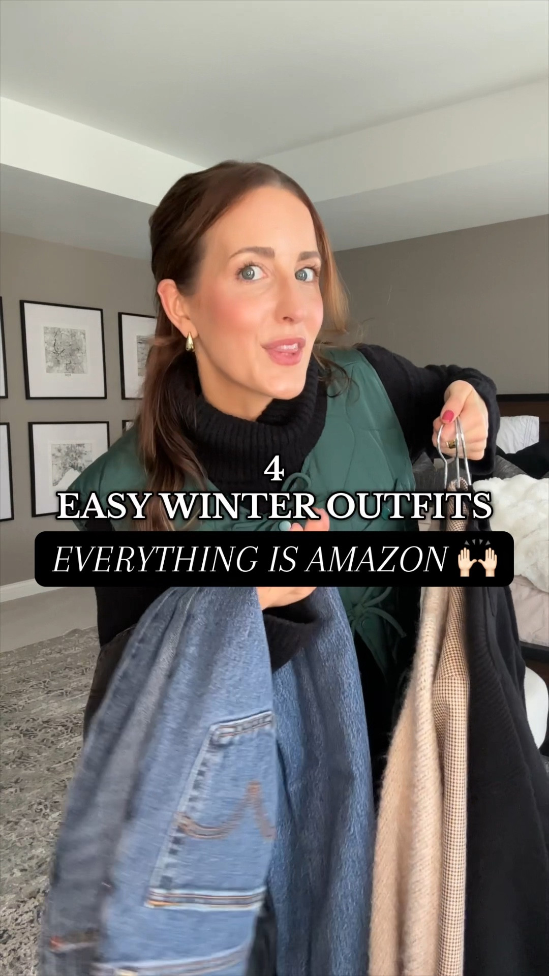 Amazon outfits that you will actually wear this winter! So cute, comfy and closet staples 🙌🏻🙌🏻 Perfect for dinner, date night, work running errands, mom life, travel, weekend activities, work and just everyday! Made up with my fav wide leg jeans, faux leather leggings, faux leather pants, oversized blazer, knit cardigan, puffer vest, bootie and sneakers! 

#LTKSeasonal #LTKWatchNow #LTKFindsUnder50