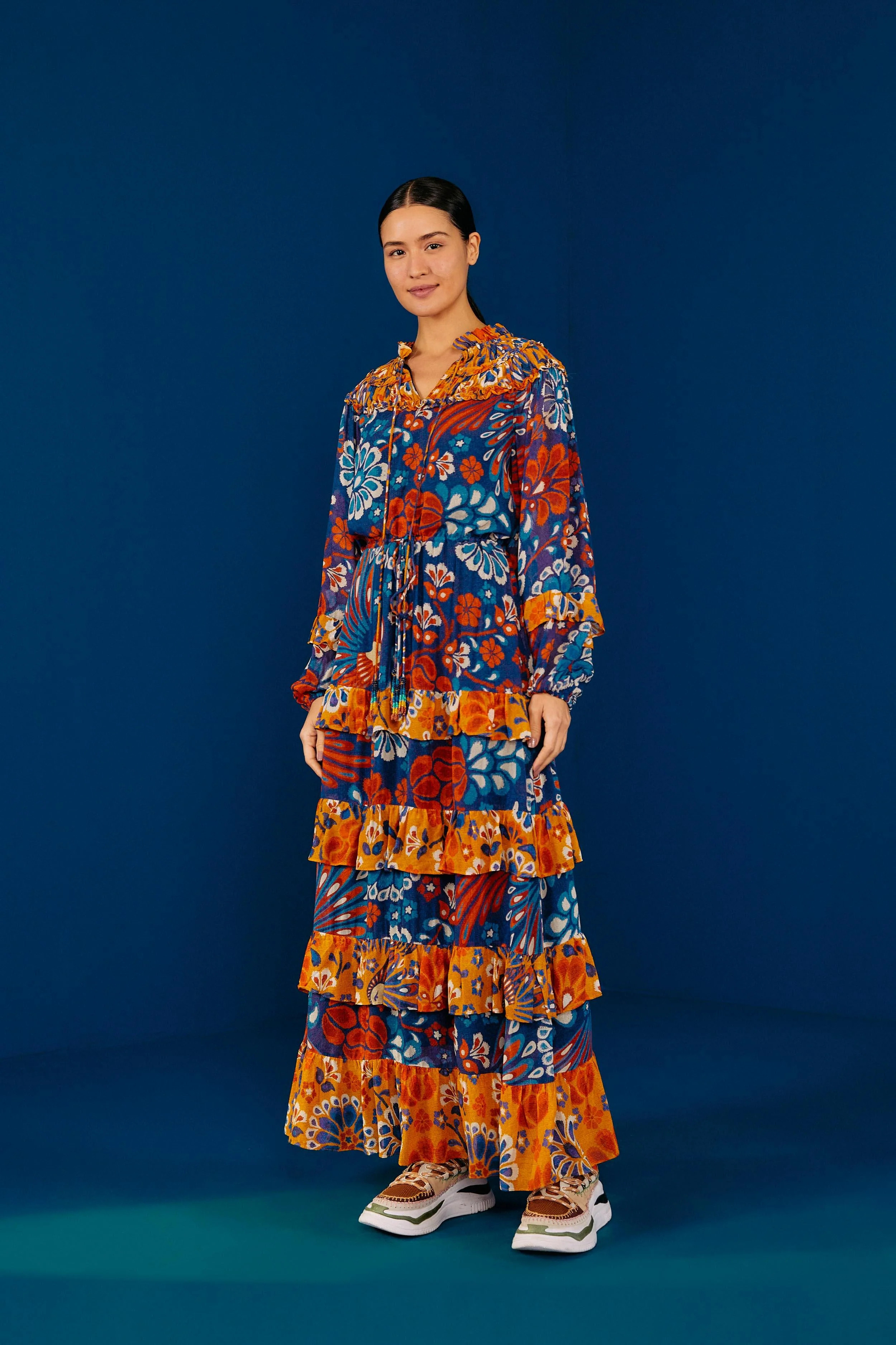 Mixed Pineapple Flowers Maxi Dress | FarmRio (US)