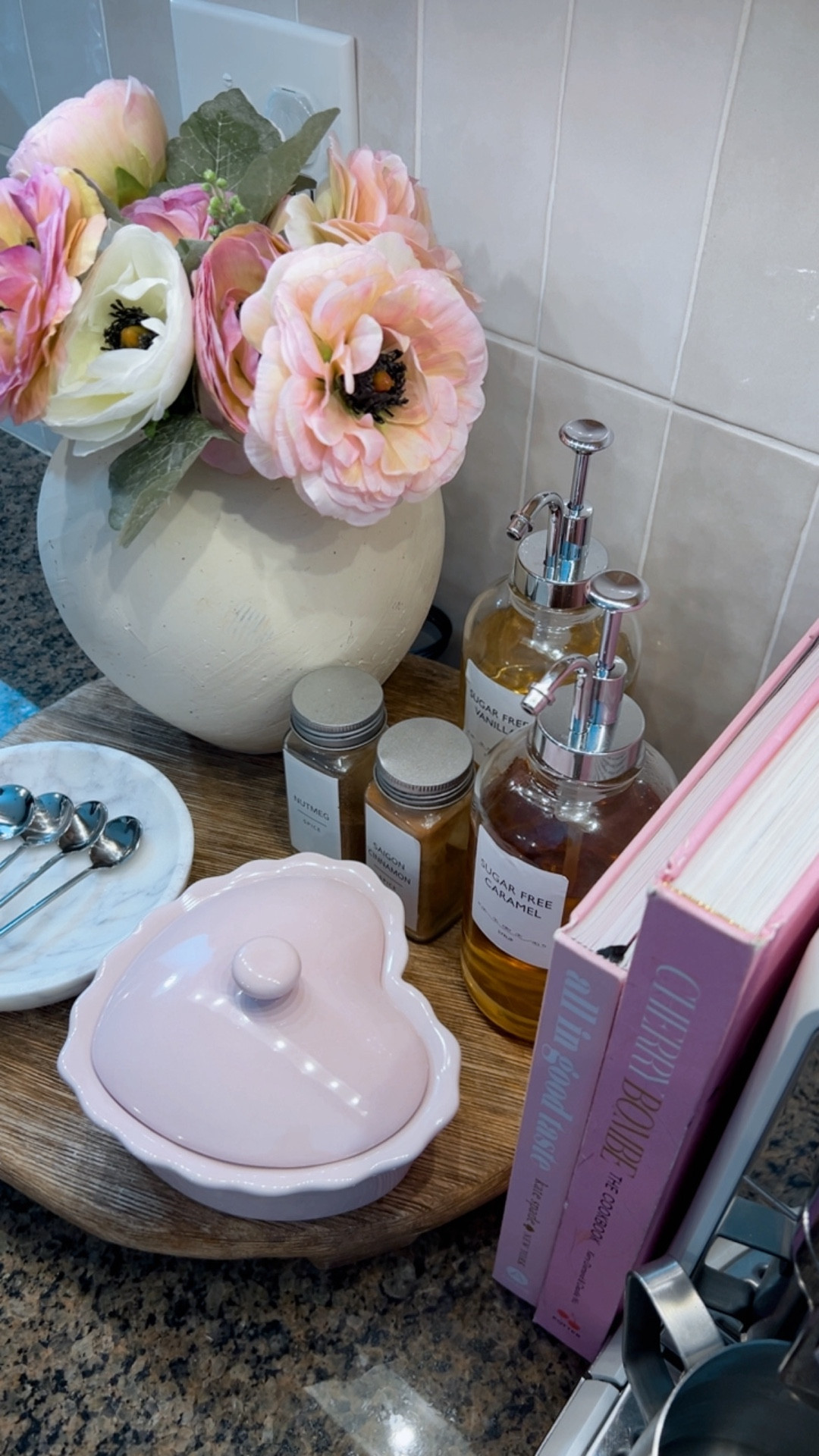 Let’s Style the Coffee Bar for V-Day💕☕️
#valentinescoffeebar #breville #coffeemachine #coffeebar #coffeestation #chrome #silver #cookingbooks #coffee #hearts 


#LTKSeasonal #LTKHome #LTKFindsUnder50