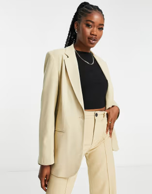 Pull&Bear co-ord blazer in pale yellow | ASOS (Global)
