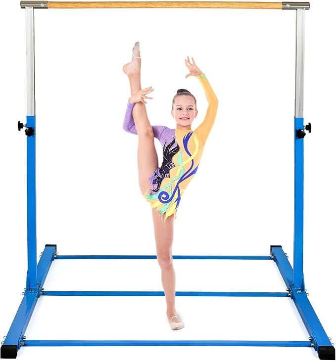 SHIWEI Gymnastics Training Bar- Height Adjustable 3' to 5' Horizontal Kip Bar for Kids | Amazon (US)
