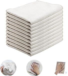 Microfiber Cleaning Cloth Reusable Cleaning Cloths Cleaning Rags 10Pcs 12×16inch Lint Free Dish ... | Amazon (US)