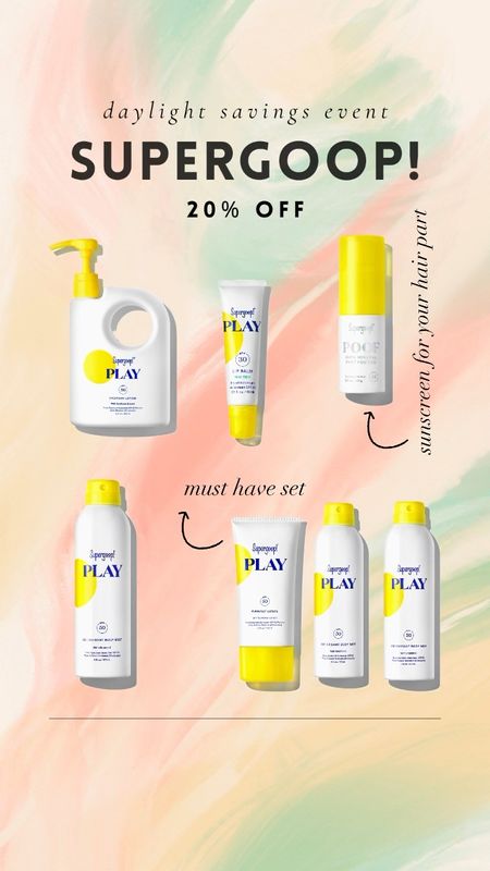 SuperGoop! Sale!! Stock up on the best sunscreen for summer. I splurge on SuperGoop every summer because it’s the best! It goes on smooth (no white cakey texture), and is lightweight, plus it works sooo good. And, their part powder is amazing!!! No more getting burnt in your hair part.



#LTKsalealert #LTKswim #LTKVideo