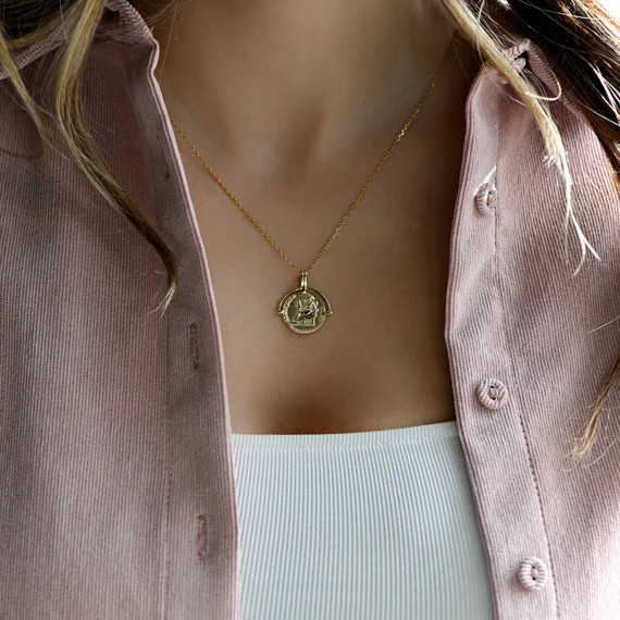Coin Necklace, Gold Coin Medallion, Coin Jewelry, Medallion Necklace, Necklace, Layered Necklace,... | Etsy (US)