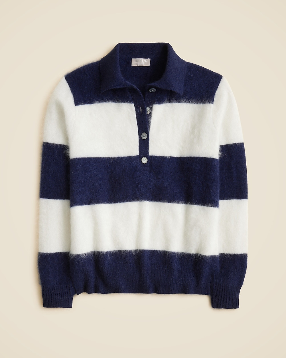 Brushed cashmere rugby sweater in stripe | J. Crew US