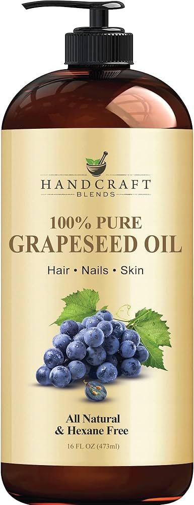 Handcraft Blends Grapeseed Oil - 16 Fl Oz - 100% Pure and Natural - Premium Grade Oil for Skin an... | Amazon (US)