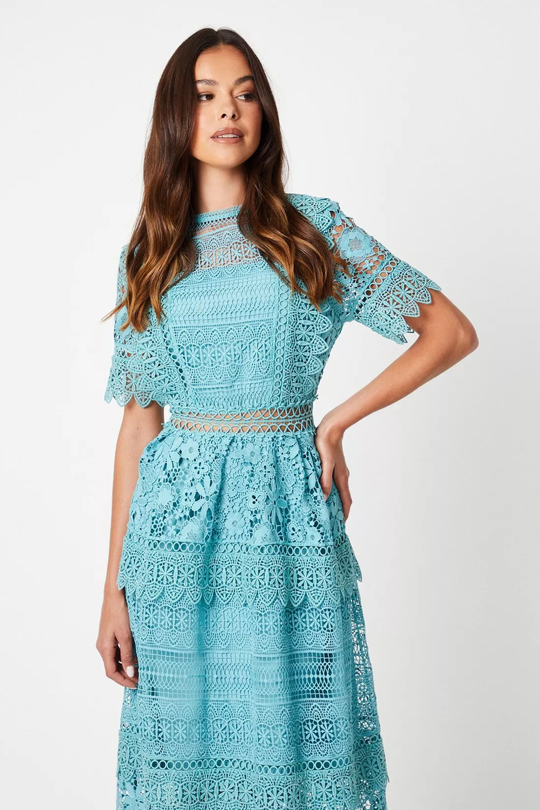 Dresses | Lace Mix Midi Dress | Coast | Coast UK & IE